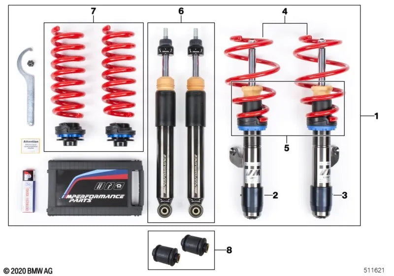 Genuine BMW F87 M2 M Performance Adjustable Coilover Suspension Kit