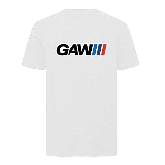 White GAW Oversized T-Shirt 'M Style' (Embroidered Badge) - German Autowerks